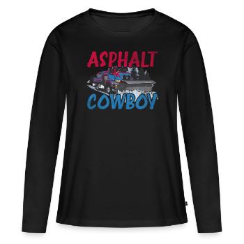 Asphalt Cowboy Cool Truck Driver Design - T-shirt manches longues Premium bio Femme - noir - Devant - Julia (174cm)