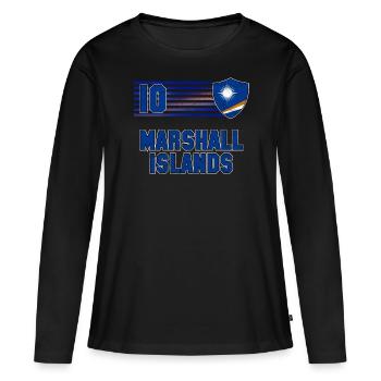 Équipe des Îles Marshall de football - T-shirt manches longues Premium bio Femme - noir - Devant - Julia (174cm)