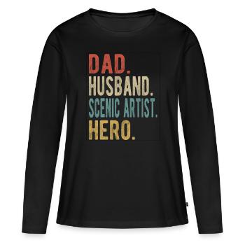 Landschaftlicher Künstler Papa Ehemann Held - Frauen Premium Bio Langarmshirt - Schwarz - Vorne - Julia (174cm)