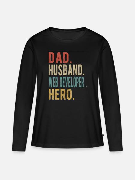 Web Entwickler Papa Ehemann Held - Frauen Premium Bio Langarmshirt - Schwarz