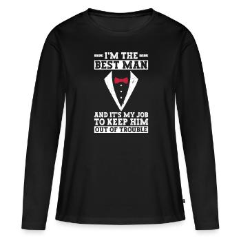 Best man bachelor party YAA groom - Women's Premium Organic Long Sleeve Shirt - black - Front - Julia (174cm)