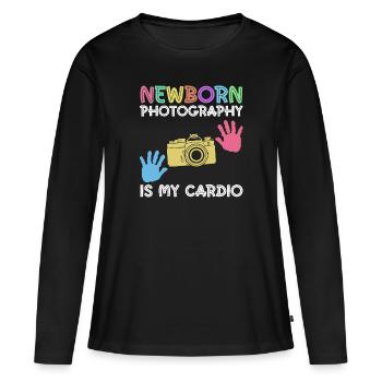 Newborn Photographer Baby Photography Saying - Women's Premium Organic Long Sleeve Shirt - black - Front - Julia (174cm)