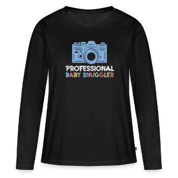Newborn Photographer Baby Photography Saying - Women's Premium Organic Long Sleeve Shirt - black - Front - Julia (174cm)