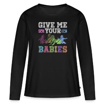Newborn Photographer Baby Photography Saying - Women's Premium Organic Long Sleeve Shirt - black - Front - Julia (174cm)