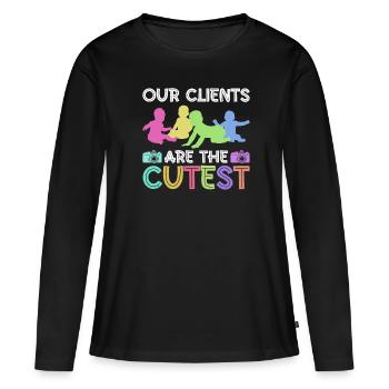 Newborn Photographer Baby Photography Saying - Women's Premium Organic Long Sleeve Shirt - black - Front - Julia (174cm)