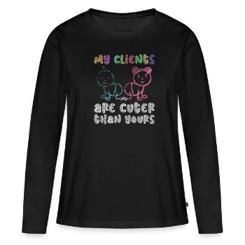 Newborn Photographer Baby Photography Saying - Women's Premium Organic Long Sleeve Shirt - black - Front - Julia (174cm)