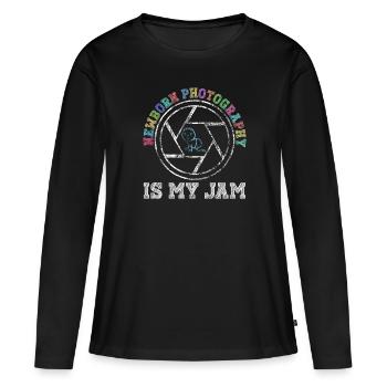 Newborn Photographer Baby Photography Saying - Women's Premium Organic Long Sleeve Shirt - black - Front - Julia (174cm)