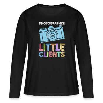 Newborn Photographer Baby Photography Saying - Women's Premium Organic Long Sleeve Shirt - black - Front - Julia (174cm)