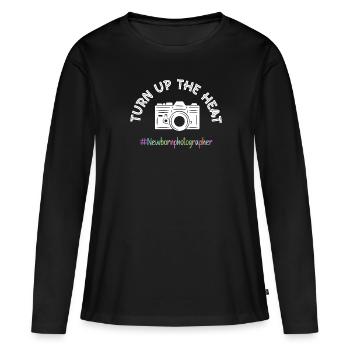 Newborn Photographer Baby Photography Saying - Women's Premium Organic Long Sleeve Shirt - black - Front - Julia (174cm)