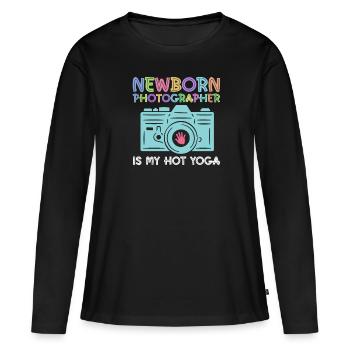 Newborn Photographer Baby Photography Saying - Women's Premium Organic Long Sleeve Shirt - black - Front - Julia (174cm)