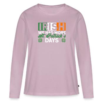 Irland Irisch Lustig Spruch St Patricks Day - Frauen Premium Bio Langarmshirt - Altrosa - Vorne - Julia (174cm)