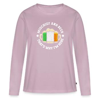 Irland Irisch Lustig Spruch St Patricks Day - Frauen Premium Bio Langarmshirt - Altrosa - Vorne - Julia (174cm)