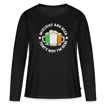 Irlande Irlandais drôle de dicton de la Saint-Patrick - T-shirt manches longues Premium bio Femme - noir - Devant - Julia (174cm)