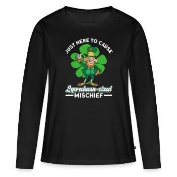 Irlande Irish Leprechaun St Patrick’s Day Funny - T-shirt manches longues Premium bio Femme - noir - Devant - Julia (174cm)