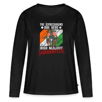 Irlande Irish Leprechaun St Patrick’s Day Funny - T-shirt manches longues Premium bio Femme - noir - Devant - Julia (174cm)