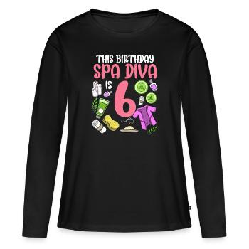 Spa Anniversaire pour les filles 6ème fête d’anniversaire Spa - T-shirt manches longues Premium bio Femme - noir - Devant - Julia (174cm)