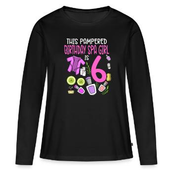 Spa Anniversaire pour les filles 6ème fête d’anniversaire Spa - T-shirt manches longues Premium bio Femme - noir - Devant - Julia (174cm)