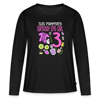 Spa Anniversaire pour les filles 3ème fête d’anniversaire Spa - T-shirt manches longues Premium bio Femme - noir - Devant - Julia (174cm)