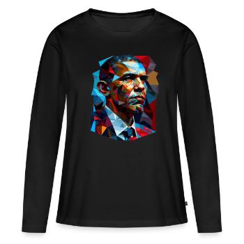 Pop Art d’Obama - T-shirt manches longues Premium bio Femme - noir - Devant - Julia (174cm)