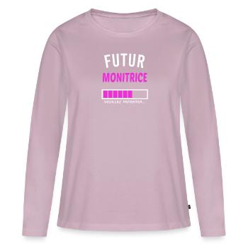 futur monitrice - T-shirt manches longues Premium bio Femme - rose poudré - Devant - Julia (174cm)