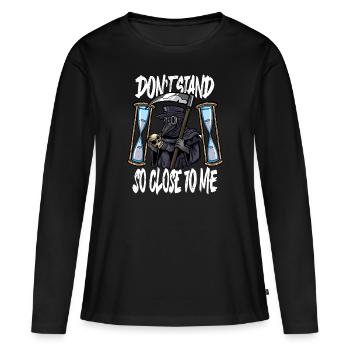 Peste Docteur Tenue Peste Docteur Masque Médicaments - T-shirt manches longues Premium bio Femme - noir - Devant - Julia (174cm)
