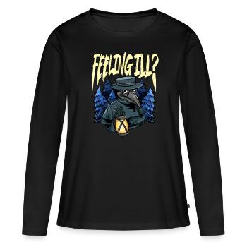Peste Docteur Tenue Peste Docteur Masque Médicaments - T-shirt manches longues Premium bio Femme - noir - Devant - Julia (174cm)