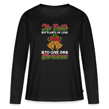 Athéisme athée Anti Église Noël Amour - T-shirt manches longues Premium bio Femme - noir - Devant - Julia (174cm)