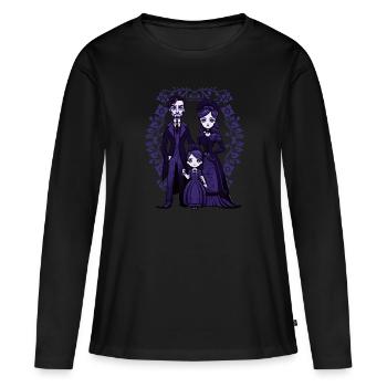 Famille gothique victorienne - gothique - T-shirt manches longues Premium bio Femme - noir - Devant - Julia (174cm)
