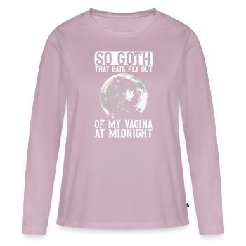 Goth Gothic Fledermäuse Vagina Spruch - Frauen Premium Bio Langarmshirt - Altrosa - Vorne - Julia (174cm)