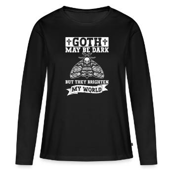 Goth sombre, mais illumine mon monde - Goth Moth - T-shirt manches longues Premium bio Femme - noir - Devant - Julia (174cm)