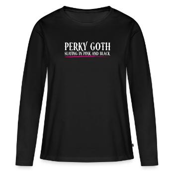 Perky Goth - Meurtre en rose et noir - Goth - T-shirt manches longues Premium bio Femme - noir - Devant - Julia (174cm)