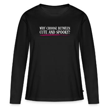 Niedlich und gruselig? - Bubble Goth Perky Goth - Frauen Premium Bio Langarmshirt - Schwarz - Vorne - Julia (174cm)