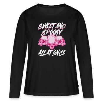 Süß und gruselig zugleich - Bubble Goth Perky Goth - Frauen Premium Bio Langarmshirt - Schwarz - Vorne - Julia (174cm)