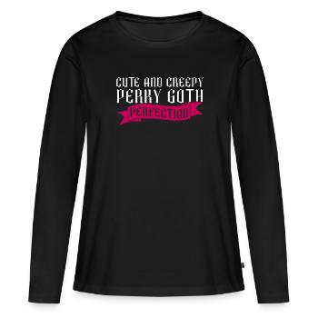 Mignon et effrayant Perky Goth Perfection Goth - T-shirt manches longues Premium bio Femme - noir - Devant - Julia (174cm)
