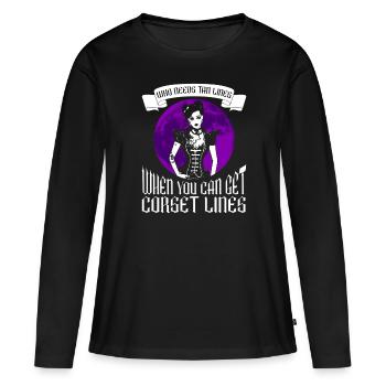Moontan gothique disant Goth Girl Goth Emo - T-shirt manches longues Premium bio Femme - noir - Devant - Julia (174cm)