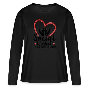 Social Worker Its A Work of Heart Social Worker - Frauen Premium Bio Langarmshirt - Schwarz - Vorne - Julia (174cm)