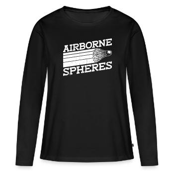 Kugeln in der Luft - Lustiges Badminton - Frauen Premium Bio Langarmshirt - Schwarz - Vorne - Julia (174cm)