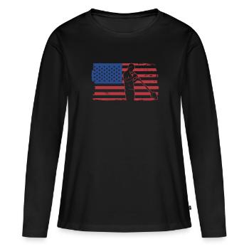 Glasbläser USA Flagge - Glasblasen Glasbläser - Frauen Premium Bio Langarmshirt - Schwarz - Vorne - Julia (174cm)