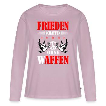 Frieden schaffen - Frauen Premium Bio Langarmshirt - Altrosa - Vorne - Julia (174cm)