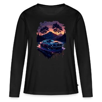Klassischer Sportwagen - Frauen Premium Bio Langarmshirt - Schwarz - Vorne - Julia (174cm)