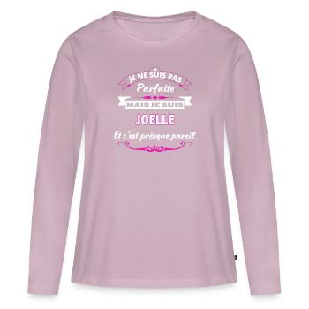 je ne suis pas Parfaite Joelle - T-shirt manches longues Premium bio Femme - rose poudré - Devant - Julia (174cm)