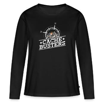 Cache Busters - Geocaching Geocacher - Women's Premium Organic Long Sleeve Shirt - black - Front - Julia (174cm)