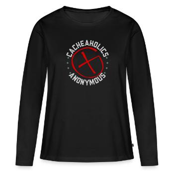 Cacheaholics Anonymous - Geocaching Geocacher - T-shirt manches longues Premium bio Femme - noir - Devant - Julia (174cm)
