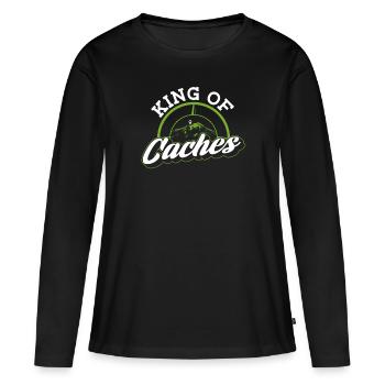 King of Caches - Geocaching Geocacher - Women's Premium Organic Long Sleeve Shirt - black - Front - Julia (174cm)