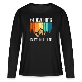 Geocaching ist mein Diätplan - Geocaching - Frauen Premium Bio Langarmshirt - Schwarz - Vorne - Julia (174cm)