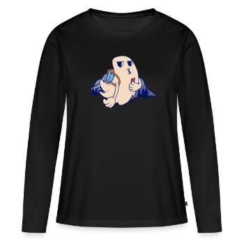 Ghost Geocaching - Geocaching Geocacher - T-shirt manches longues Premium bio Femme - noir - Devant - Julia (174cm)