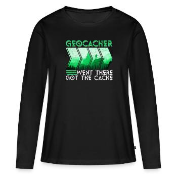 Geocacher - Went There Got The Cache - Geocaching - Women's Premium Organic Long Sleeve Shirt - black - Front - Julia (174cm)