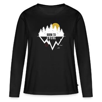 Born to cache - Geocaching Geocacher - Women's Premium Organic Long Sleeve Shirt - black - Front - Julia (174cm)