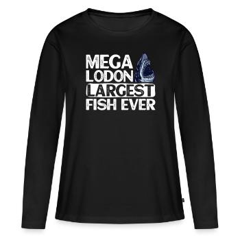 Megalodon - Le plus gros poisson de tous les temps - Requin - T-shirt manches longues Premium bio Femme - noir - Devant - Julia (174cm)