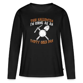 Pour Halloween, j’y vais comme une casserole d’or vide - T-shirt manches longues Premium bio Femme - noir - Devant - Julia (174cm)